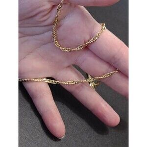 18KT GP twisted necklace and bracelet set